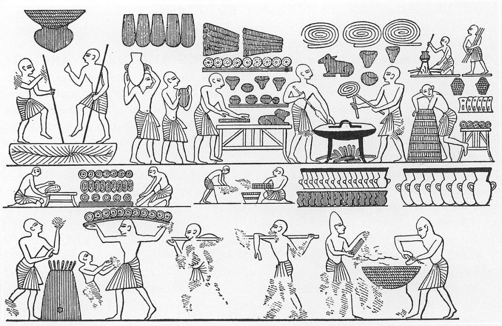 Scene di cucina con frittelle a spirale tomba Ramses III